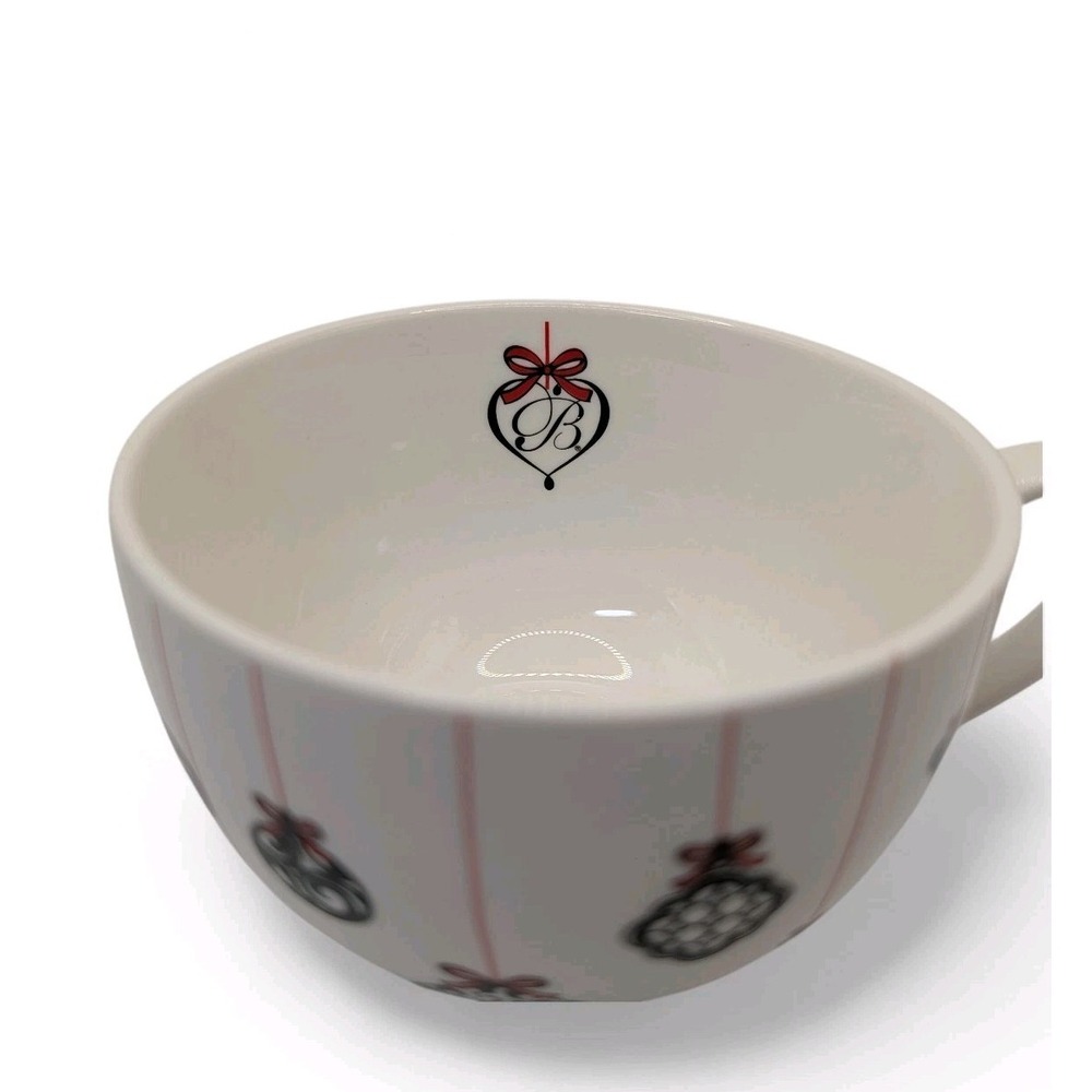 Brighton Coffee Mug Christmas Ornamants White Red Black Sixteen Ounces Retro - Picture 4 of 11